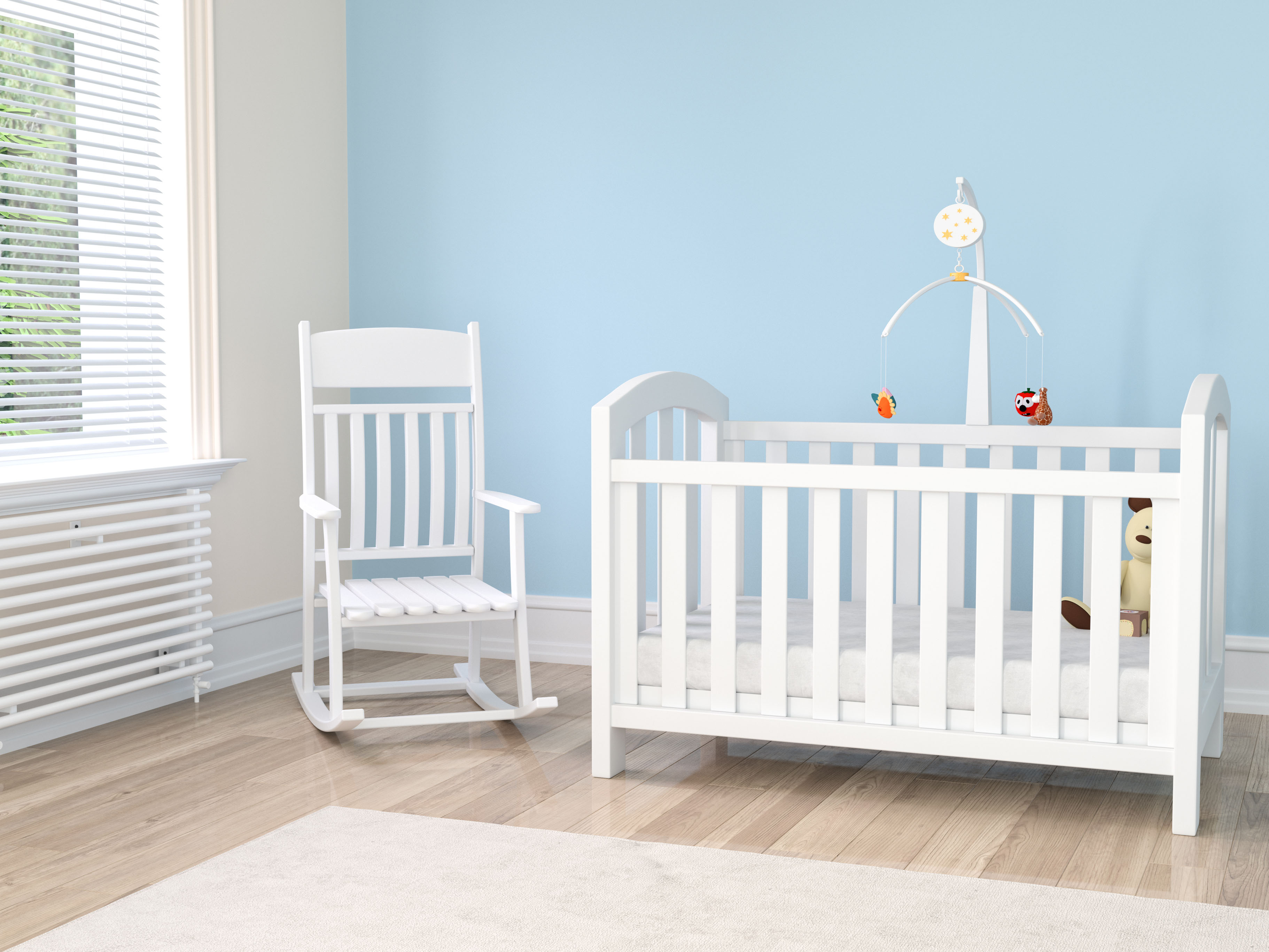 habitación infantil azul suave